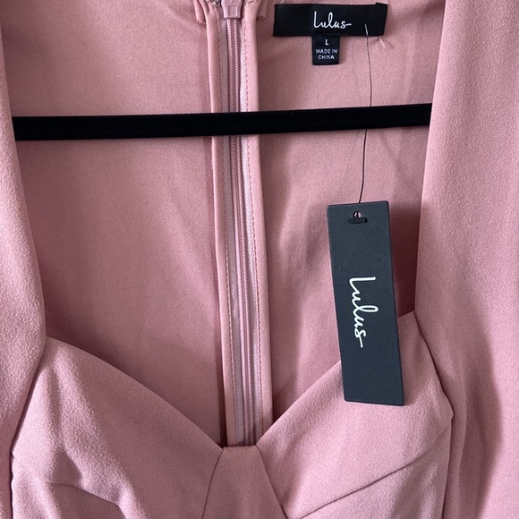 New Pink Lulu’s Celebrate You Mini Dress Large BodyCon Tight Stretchy Short - Picture 3 of 11